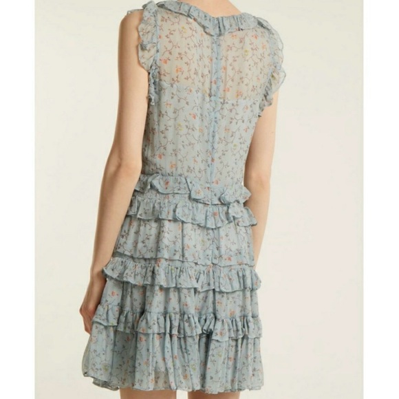Rebecca Taylor Ruffle Trimmed Silk Chiffon Dress - Picture 6 of 7